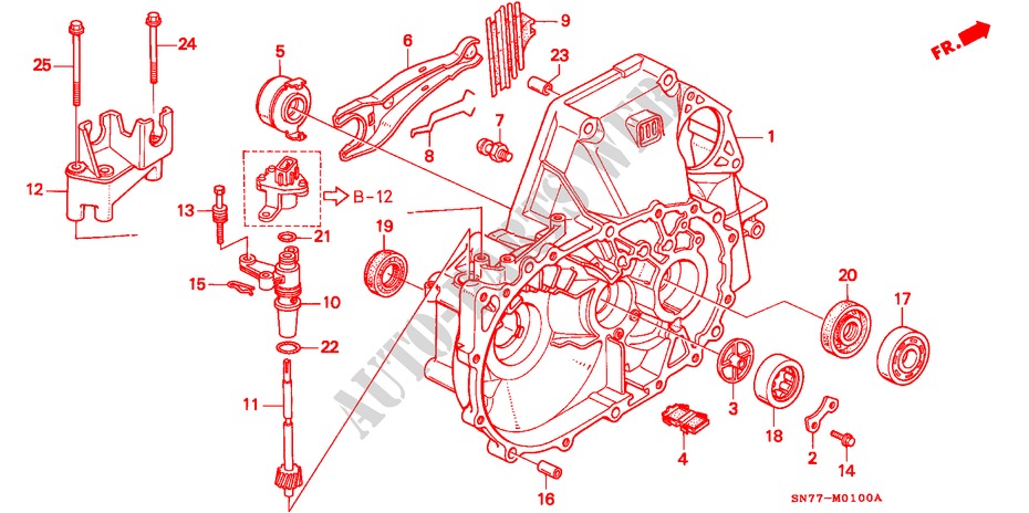 KUPPLUNGSGEHAEUSE für Honda ACCORD 2.0I 4 Türen 5 gang-Schaltgetriebe 1994