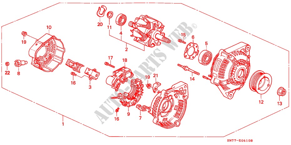 LICHTMASCHINE(DENSO)(CJQ58) für Honda ACCORD 1.8IS 4 Türen 5 gang-Schaltgetriebe 1994