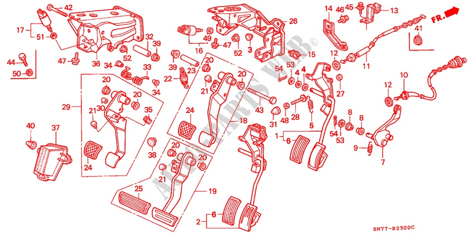 PEDAL(LH) für Honda ACCORD 1.8IS 4 Türen 5 gang-Schaltgetriebe 1994