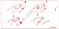 4 TEILIG.TUERWINDABWEISER für Honda CIVIC 1.8 S 4 Türen 6 gang-Schaltgetriebe 2006