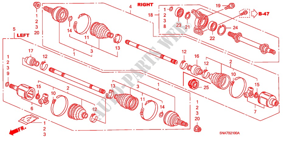 ANTRIEBSWELLE, VORNE/ HALBWELLE(MT) für Honda CIVIC 1.6 SE 4 Türen 5 gang-Schaltgetriebe 2007