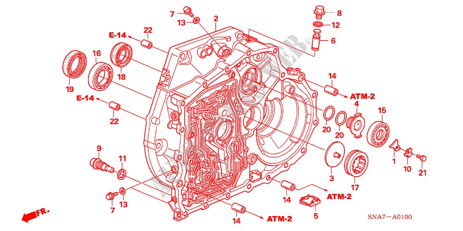 DREHMOMENTWANDLERGEHAEUSE für Honda CIVIC 1.8 S 4 Türen 5 gang automatikgetriebe 2007