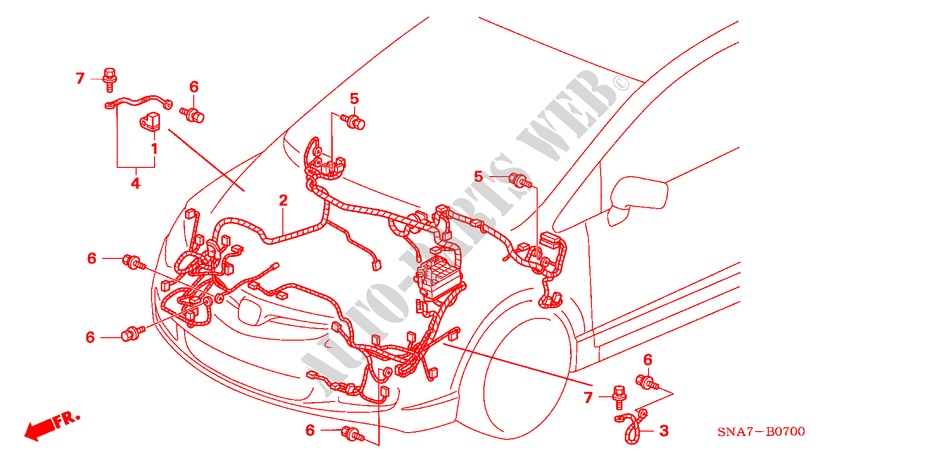 KABELBAUM(LH) (1) für Honda CIVIC EXI-A 4 Türen 5 gang automatikgetriebe 2007