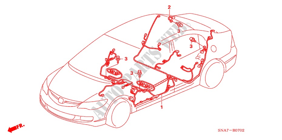 KABELBAUM(LH) (3) für Honda CIVIC EXI-A 4 Türen 5 gang automatikgetriebe 2007