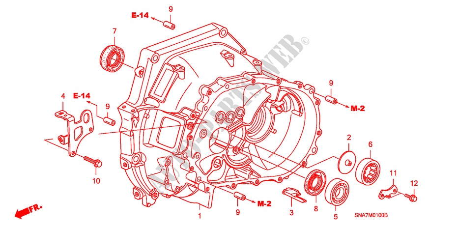 KUPPLUNGSGEHAEUSE für Honda CIVIC 1.8 LS 4 Türen 6 gang-Schaltgetriebe 2007