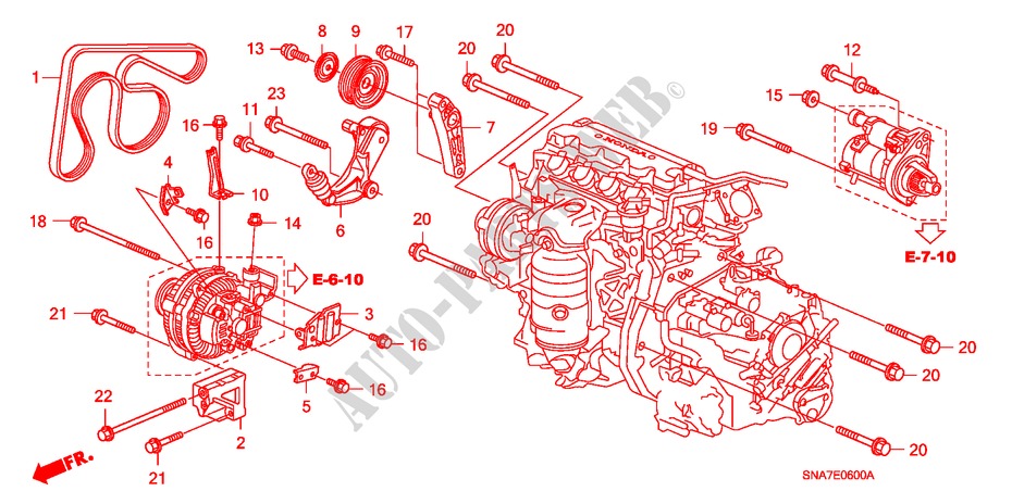 LICHTMASCHINENHALTERUNG/ SPANNVORRICHTUNG für Honda CIVIC 1.6 SE 4 Türen 5 gang-Schaltgetriebe 2007