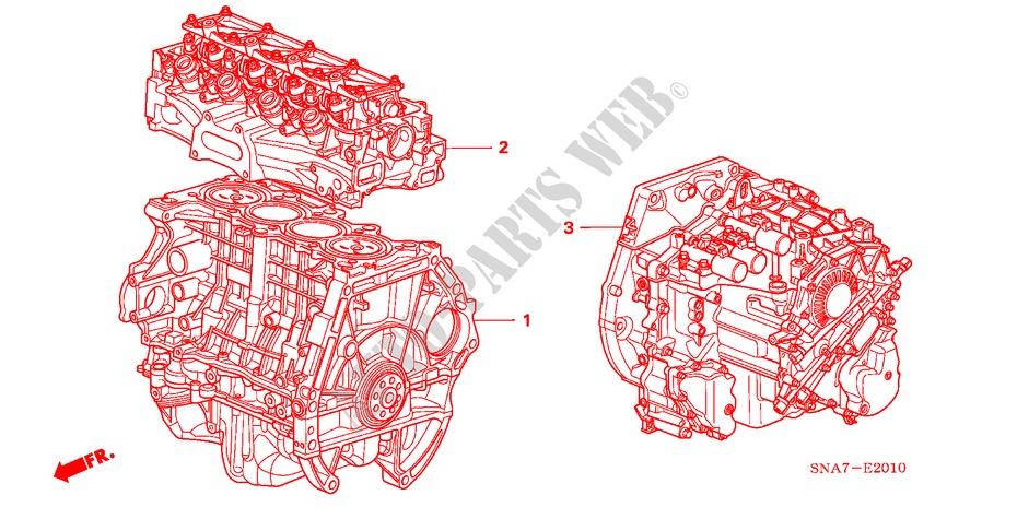 MOTOREINHEIT/ GETRIEBE KOMPL. für Honda CIVIC 1.6 SE 4 Türen 5 gang-Schaltgetriebe 2007