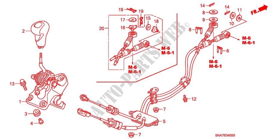 SCHALTHEBEL für Honda CIVIC 1.8 LS 4 Türen 6 gang-Schaltgetriebe 2007