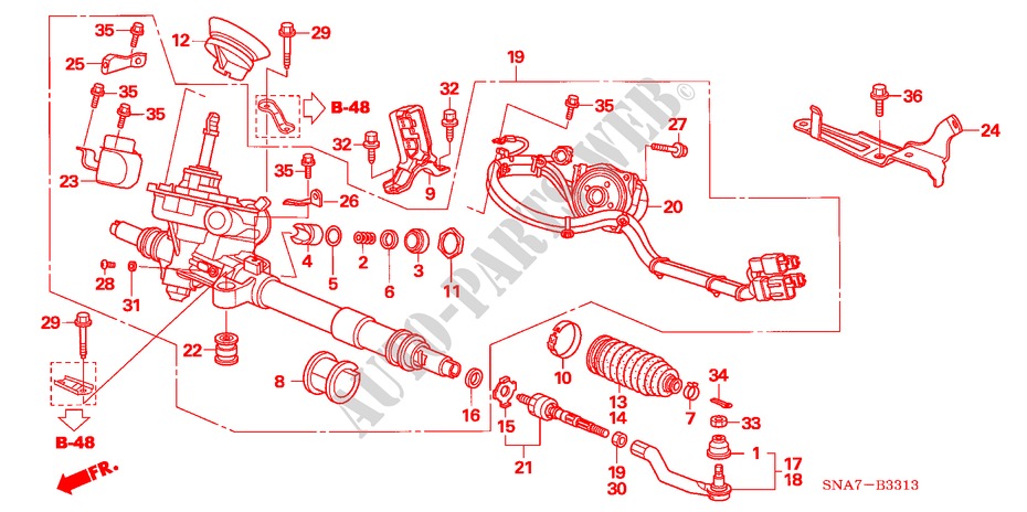 SERVOLENKGETRIEBE(EPS) (RH) für Honda CIVIC 1.8 S 4 Türen 6 gang-Schaltgetriebe 2007