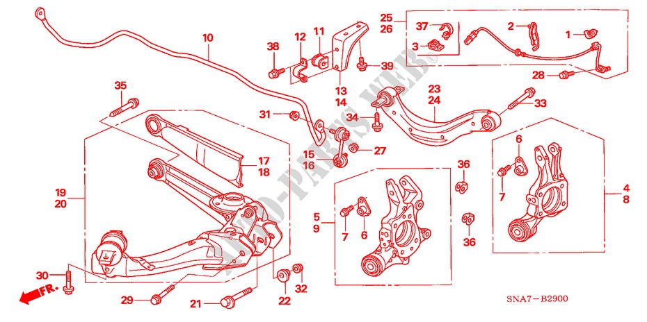 UNTERER ARM, HINTEN für Honda CIVIC 1.8 LS 4 Türen 6 gang-Schaltgetriebe 2007