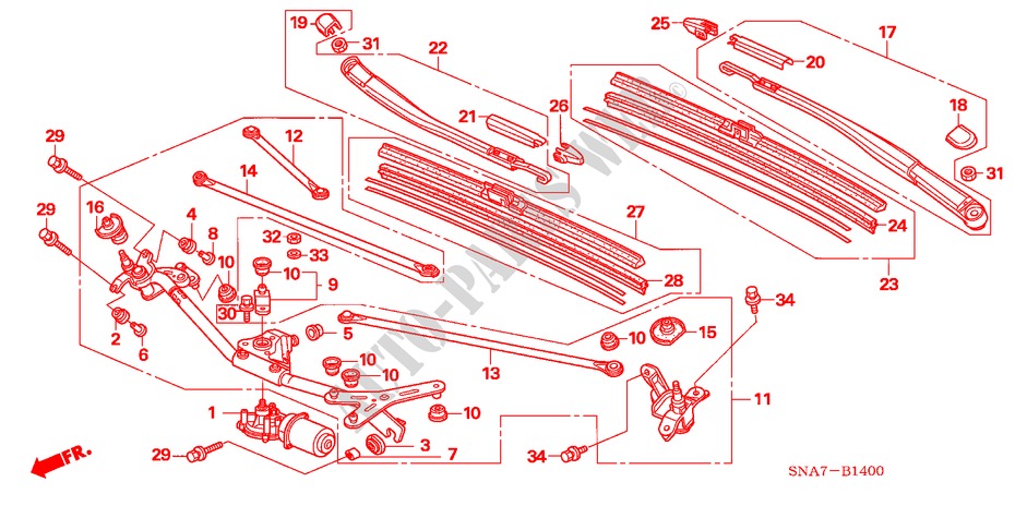 WINDSCHUTZSCHEIBENWISCHER (LH) für Honda CIVIC 1.8 ES 4 Türen 6 gang-Schaltgetriebe 2007