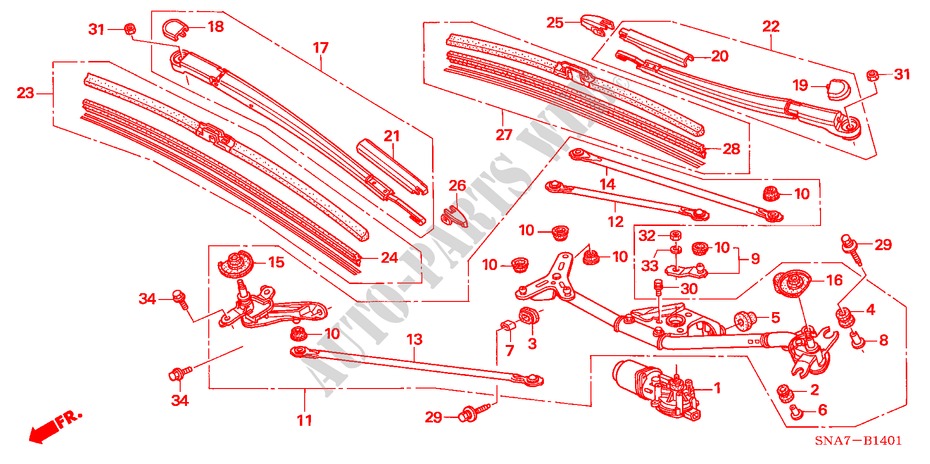 WINDSCHUTZSCHEIBENWISCHER (RH) für Honda CIVIC 1.6 SE 4 Türen 5 gang-Schaltgetriebe 2007