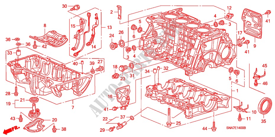 ZYLINDERBLOCK/OELWANNE für Honda CIVIC 1.6 SE 4 Türen 5 gang-Schaltgetriebe 2007