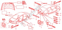 EMBLEME/WARNETIKETTEN für Honda CIVIC 1.8 LS 4 Türen 6 gang-Schaltgetriebe 2008