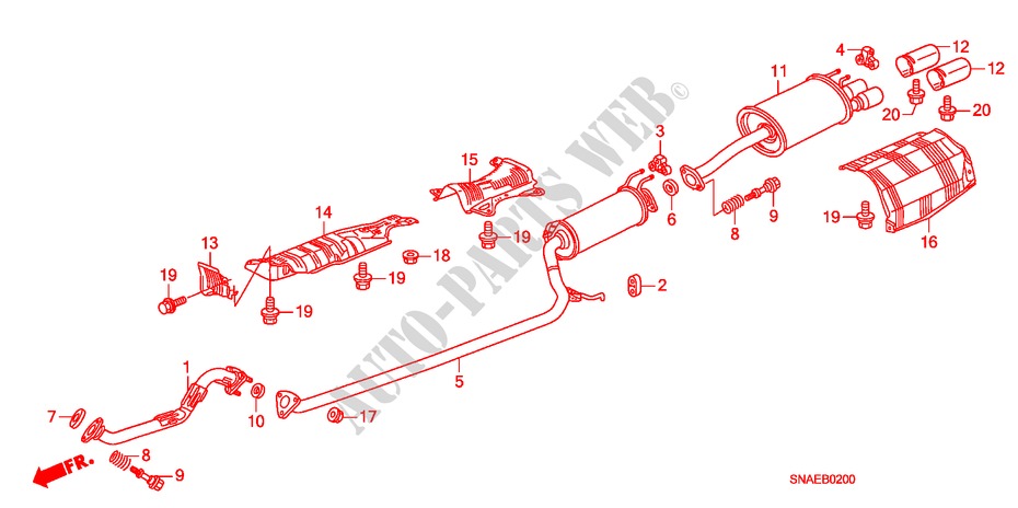 AUSPUFFROHR/SCHALLDAEMPFER für Honda CIVIC 1.8 S 4 Türen 6 gang-Schaltgetriebe 2009