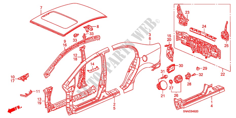 AUSSENBLECHE/TAFEL, HINTEN für Honda CIVIC 1.6 VTI 4 Türen 5 gang automatikgetriebe 2009