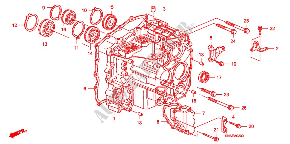 GETRIEBEGEHAEUSE für Honda CIVIC 1.8 ES 4 Türen 5 gang automatikgetriebe 2008