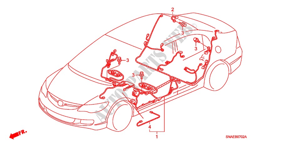 KABELBAUM(LH) (3) für Honda CIVIC 1.6 VTI 4 Türen 5 gang automatikgetriebe 2009