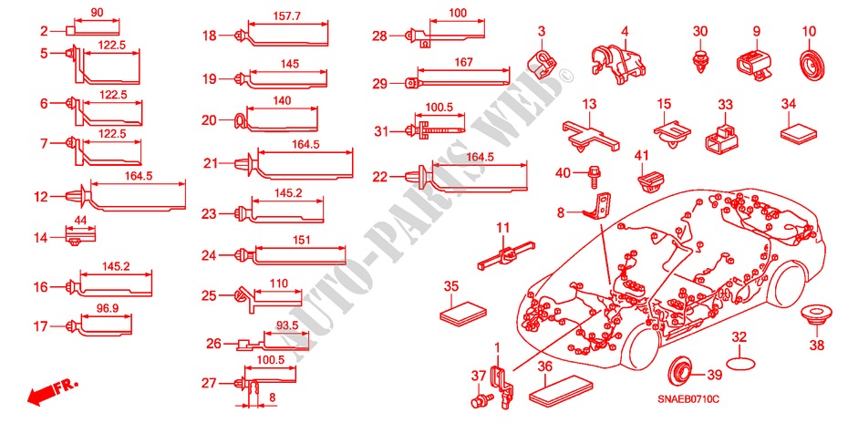 KABELBAUMBAND/BUEGEL (LH) für Honda CIVIC 1.8 S 4 Türen 6 gang-Schaltgetriebe 2009