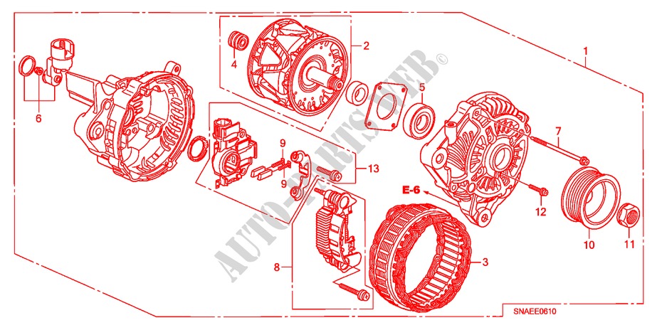 LICHTMASCHINE(MITSUBISHI) für Honda CIVIC 1.6 VTI 4 Türen 5 gang automatikgetriebe 2009