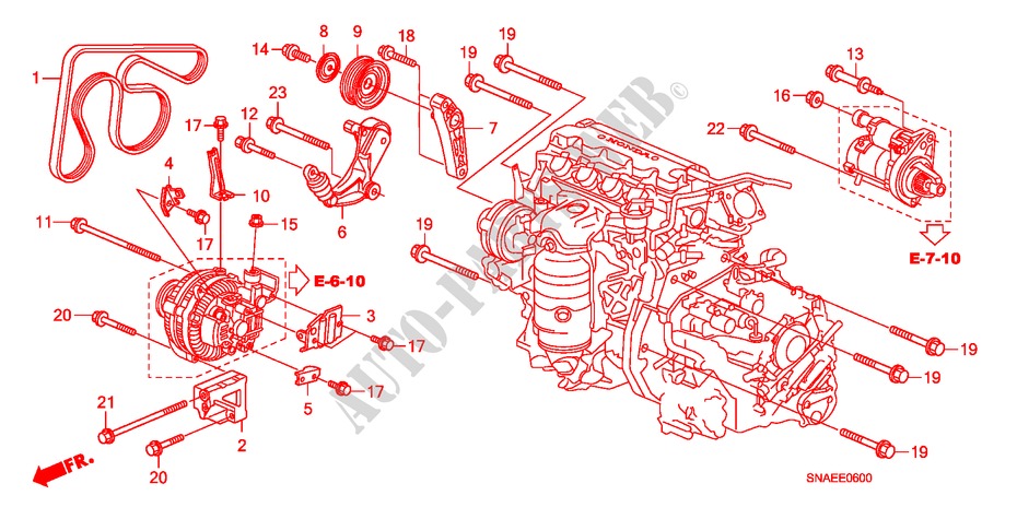 LICHTMASCHINENHALTERUNG/ SPANNVORRICHTUNG für Honda CIVIC 1.8 ES 4 Türen 5 gang automatikgetriebe 2008
