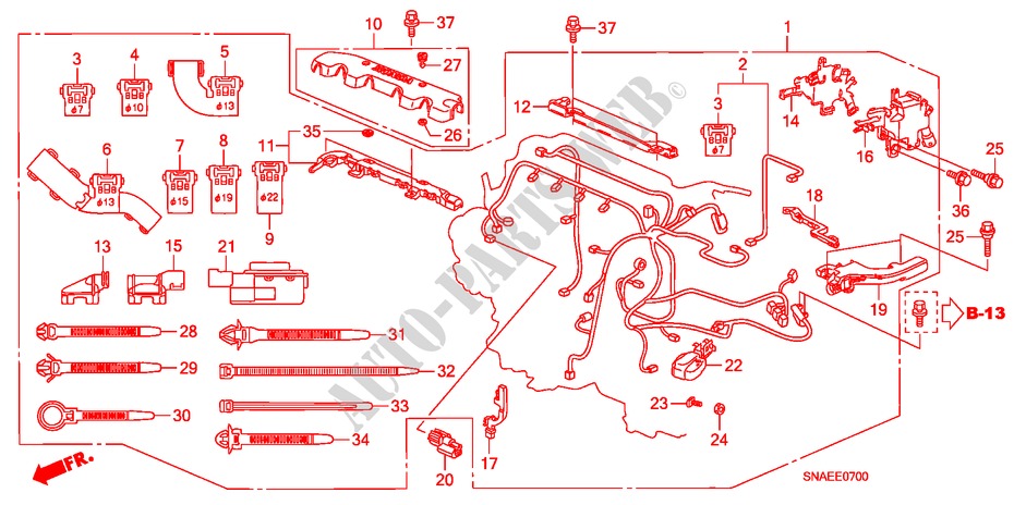 MOTORKABELBAUM für Honda CIVIC VTI 4 Türen 5 gang-Schaltgetriebe 2009