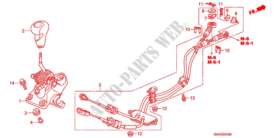 SCHALTHEBEL für Honda CIVIC 1.8 S 4 Türen 6 gang-Schaltgetriebe 2009