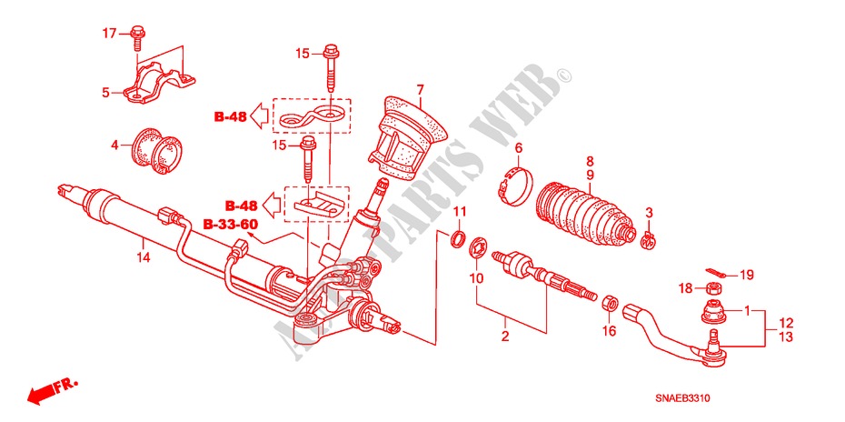 SERVOLENKGETRIEBE(HPS) (LH) für Honda CIVIC VTI 4 Türen 5 gang-Schaltgetriebe 2009