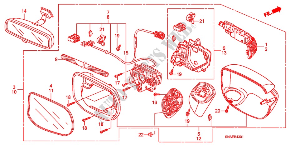 SPIEGEL(SEITL. BLINKER) (FERNBEDIENUNG, ELEKTRISCH) für Honda CIVIC 1.8 S 4 Türen 6 gang-Schaltgetriebe 2009