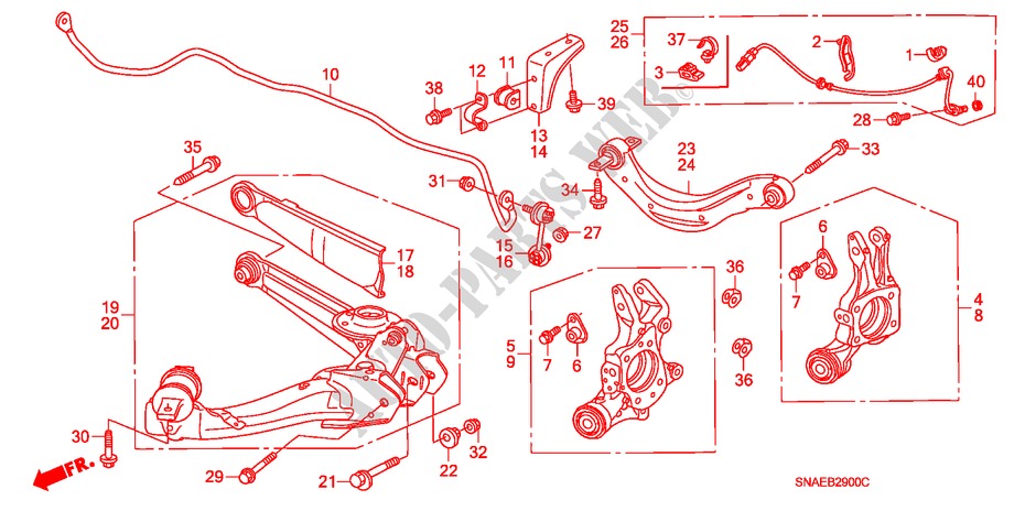 UNTERER ARM, HINTEN für Honda CIVIC 1.8 ES 4 Türen 5 gang automatikgetriebe 2008
