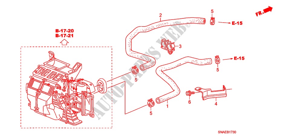WASSERSCHLAUCH für Honda CIVIC VTI 4 Türen 5 gang-Schaltgetriebe 2009