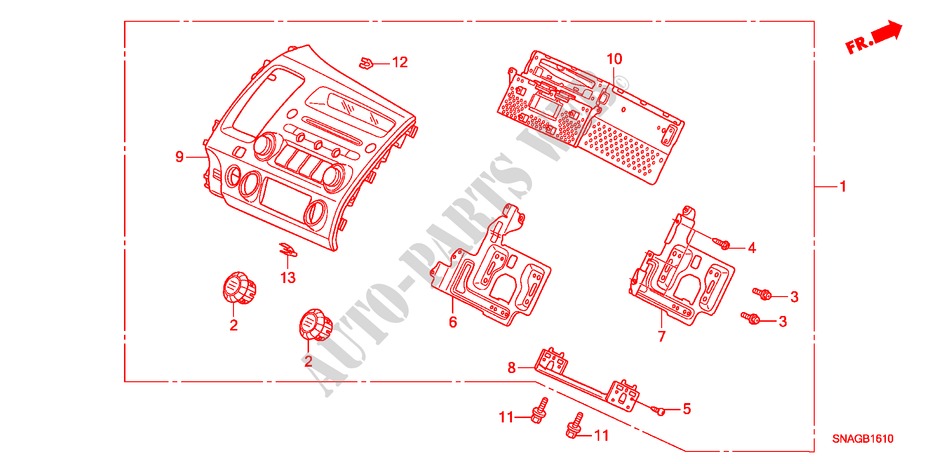 AUDIOEINHEIT(LH) für Honda CIVIC 1.8 LSSP 4 Türen 6 gang-Schaltgetriebe 2010