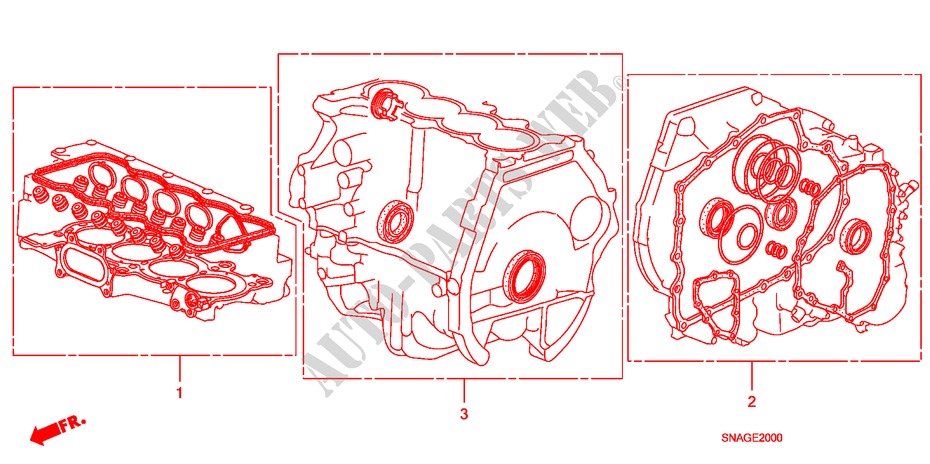 DICHTUNG SATZ für Honda CIVIC 1.8 LSSP 4 Türen 6 gang-Schaltgetriebe 2010