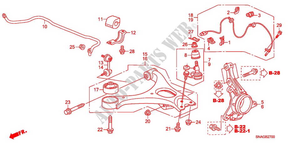 GELENK für Honda CIVIC 1.8 LSSP 4 Türen 6 gang-Schaltgetriebe 2010