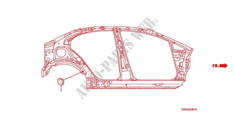 GUMMITUELLE(SEITEN) für Honda CIVIC 1.8 LSSP 4 Türen 6 gang-Schaltgetriebe 2010