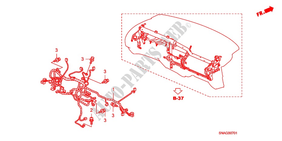 KABELBAUM(LH)(2) für Honda CIVIC 1.8 LSSP 4 Türen 6 gang-Schaltgetriebe 2010