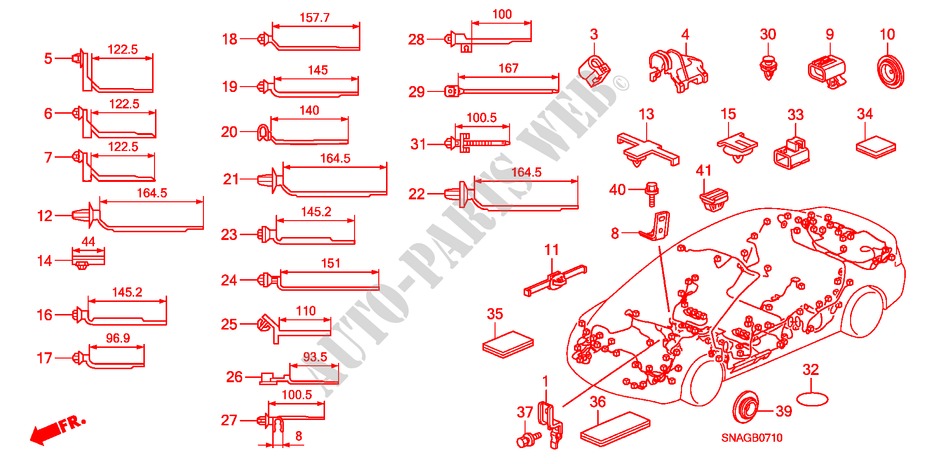KABELBAUMBAND/BUEGEL(LH) für Honda CIVIC 1.8 LSSP 4 Türen 5 gang automatikgetriebe 2011