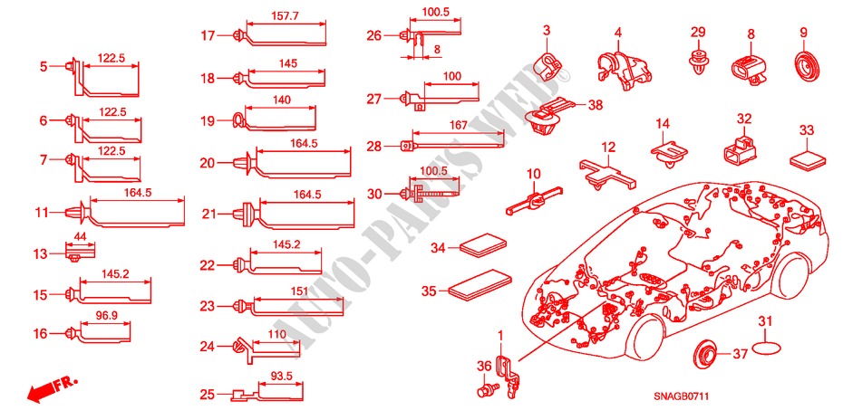 KABELBAUMBAND/BUEGEL(RH) für Honda CIVIC 1.8 VXI 4 Türen 5 gang automatikgetriebe 2010