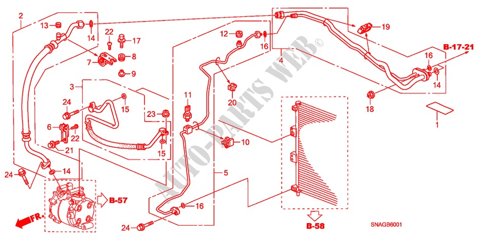 KLIMAANLAGE(SCHLAEUCHE/LEITUNGEN)(RH) für Honda CIVIC 1.8 VXI 4 Türen 5 gang automatikgetriebe 2010