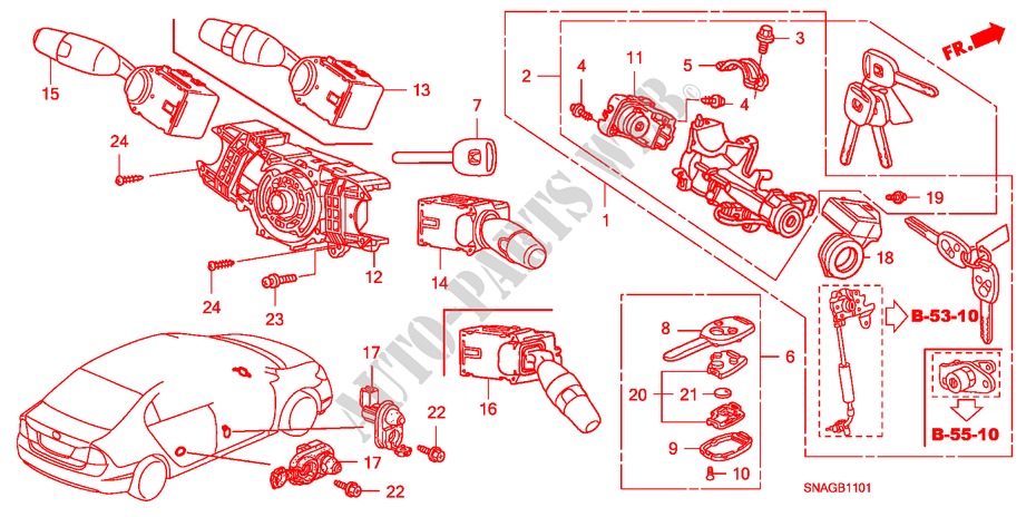 KOMBISCHALTER(RH) für Honda CIVIC 1.8 VXI 4 Türen 5 gang automatikgetriebe 2010