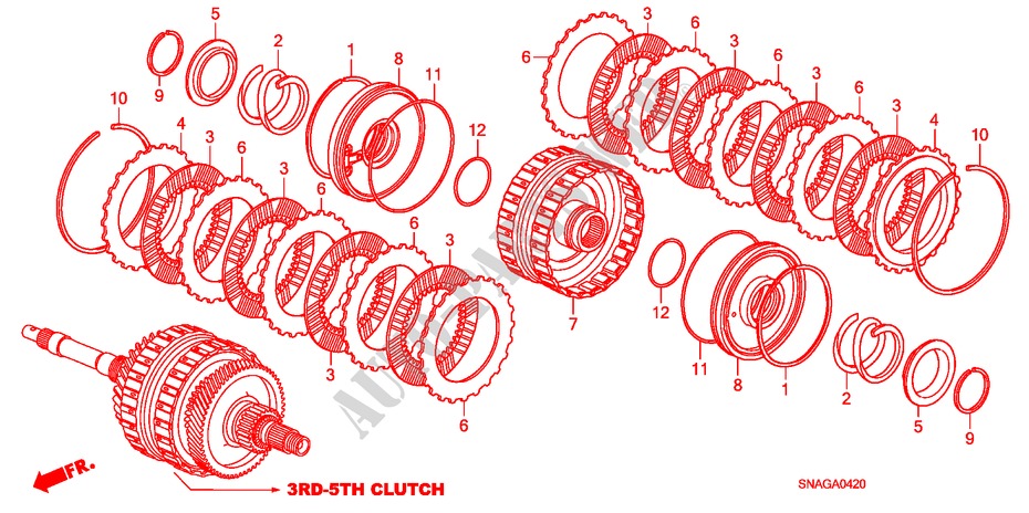 KUPPLUNG(3.   5.) für Honda CIVIC 1.8 VXI 4 Türen 5 gang automatikgetriebe 2010