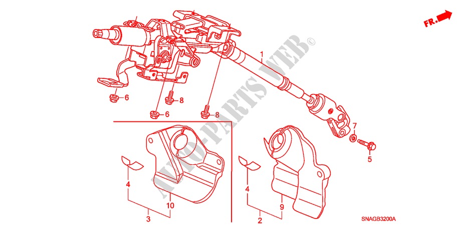LENKSAEULE für Honda CIVIC 1.8 LSSP 4 Türen 6 gang-Schaltgetriebe 2010