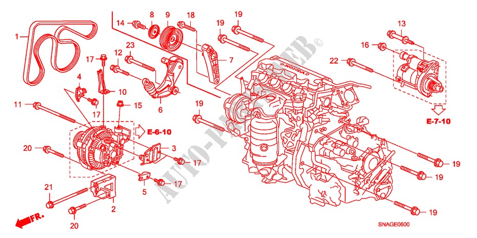 LICHTMASCHINENHALTERUNG/SPANNVORRICHTUNG für Honda CIVIC 1.8 VXI 4 Türen 5 gang automatikgetriebe 2010