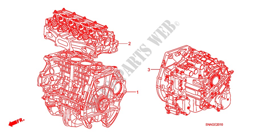 MOTOREINHEIT/GETRIEBE KOMPL. für Honda CIVIC 1.8 LSSP 4 Türen 6 gang-Schaltgetriebe 2010