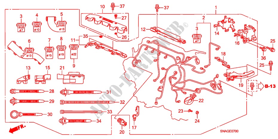 MOTORKABELBAUM für Honda CIVIC 1.8 LSSP 4 Türen 6 gang-Schaltgetriebe 2010