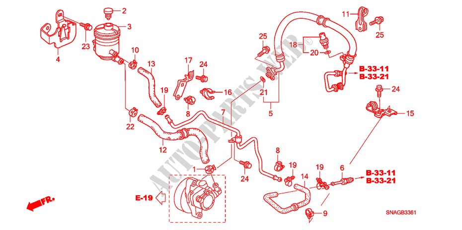 SERVOLENKLEITUNGEN(RH)(1) für Honda CIVIC 1.8 VXI 4 Türen 5 gang automatikgetriebe 2010