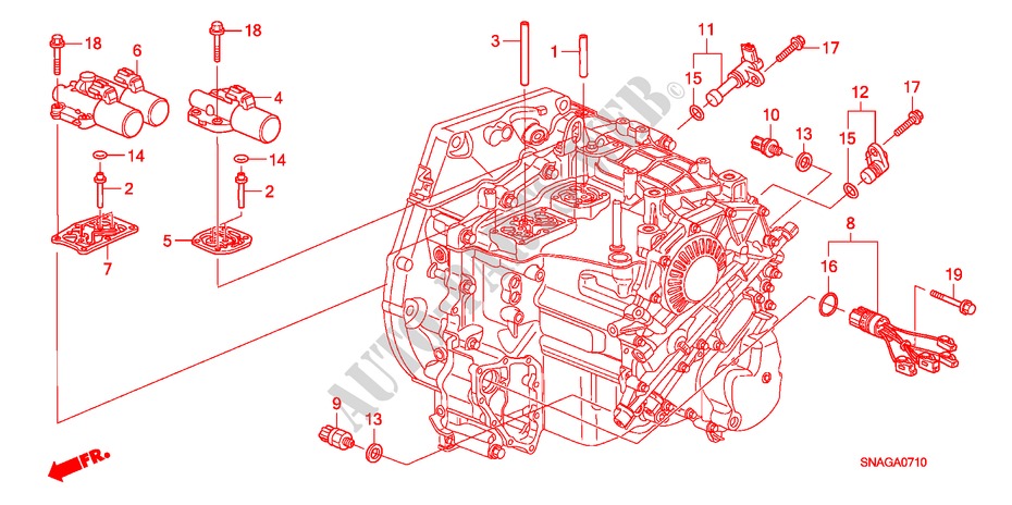 SOLENOID für Honda CIVIC 1.8 LS 4 Türen 5 gang automatikgetriebe 2010