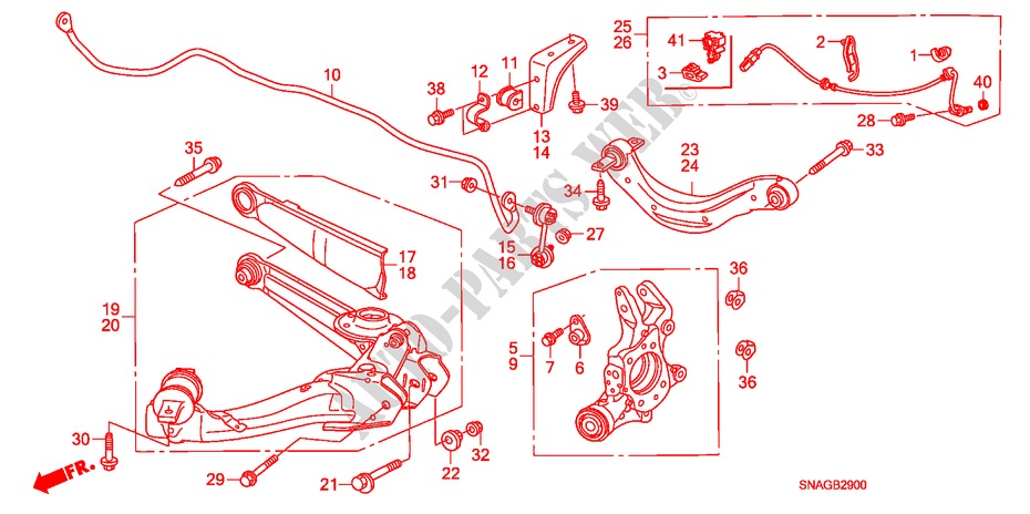 UNTERER ARM, HINTEN für Honda CIVIC 18ES 4 Türen 5 gang-Schaltgetriebe 2011