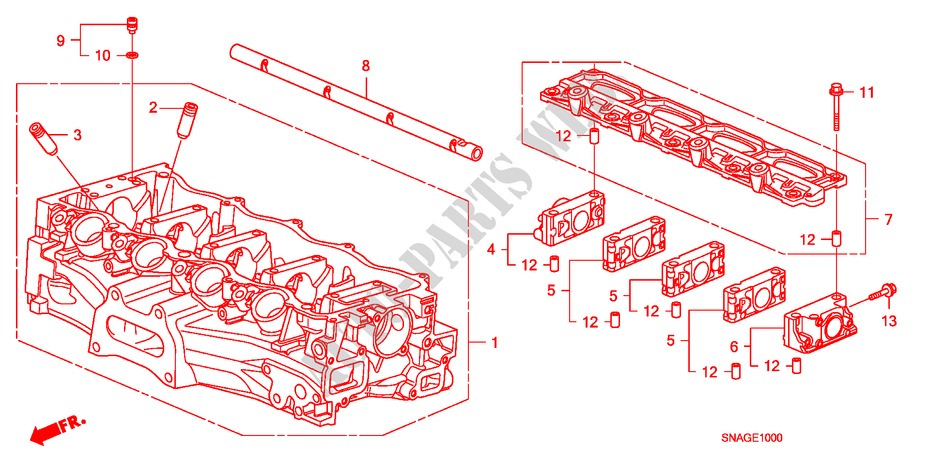 ZYLINDERKOPF für Honda CIVIC 1.8 LSSP 4 Türen 6 gang-Schaltgetriebe 2010