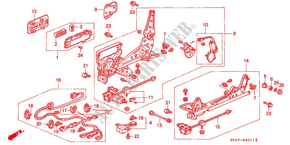 VORNE SITZKOMPONENTEN (R.)(LH) für Honda LEGEND LEGEND 4 Türen 5 gang-Schaltgetriebe 1991